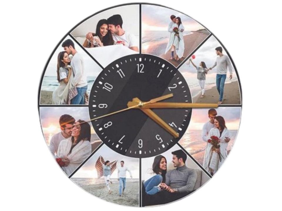 Reloj redondo personalizado con collage de fotos